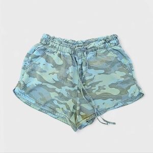 American Eagle Outfitters Camo Athletic Shorts In Khaki Olive Camouflage, Size S